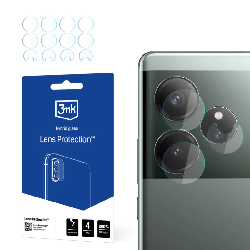 Hibridinis stiklas fotoaparato objektyvui 3mk objektyvo apsauga, skirtas Realme GT 6T