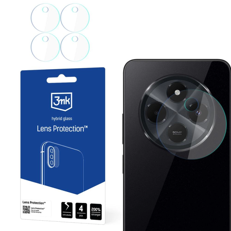 Hibridinis stiklas fotoaparato objektyvui 3mk objektyvo apsauga, skirtas Xiaomi Redmi 14c