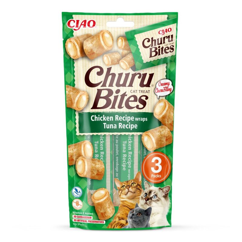 INABA Churu Bites tuno ir vištienos skanėstai katėms - 3x10 g