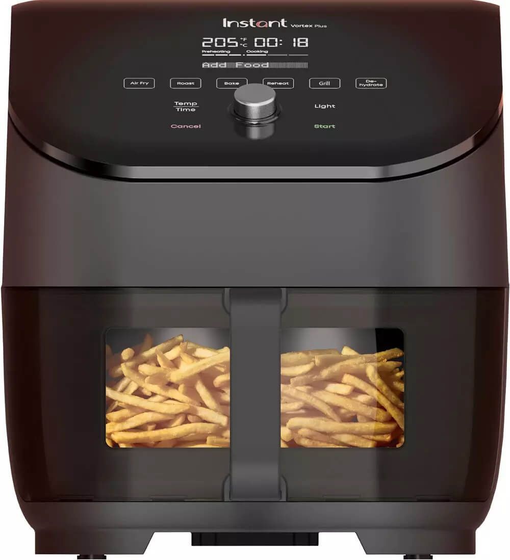 Instant Vortex® Plus nerūdijančio plieno oro gruzdintuvė su ClearCook (5,7L) 6-in-1