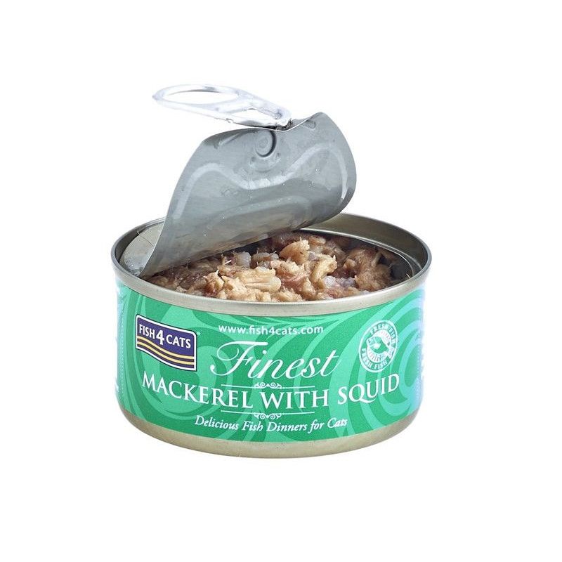 Kačių Maistas - FISH4CATS Skumbrė su Kalmarais Drėgnas Maistas 70g