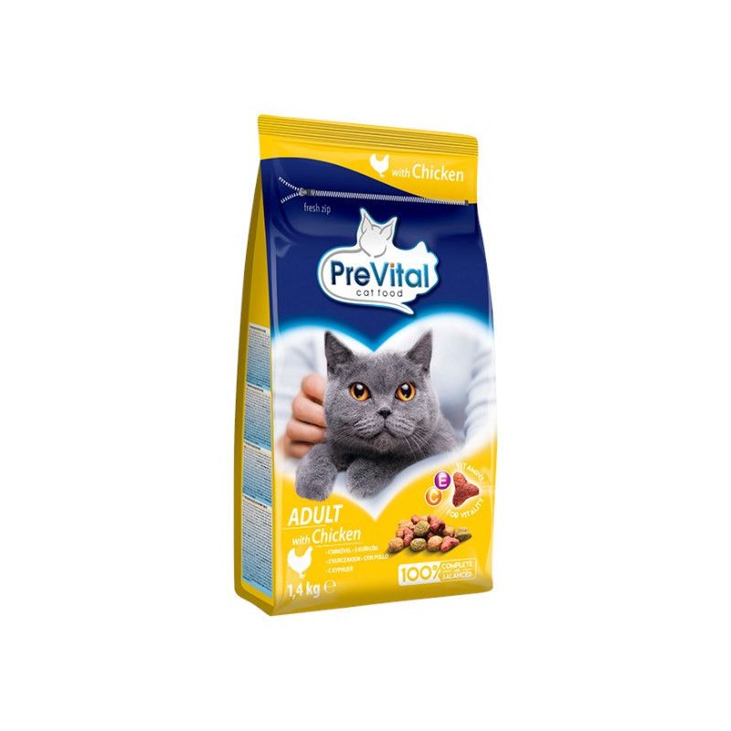 Kačių Maistas - PREVITAL Suaugusių Kačių Maistas su Vištiena - 1.4 kg Sausas Maistas