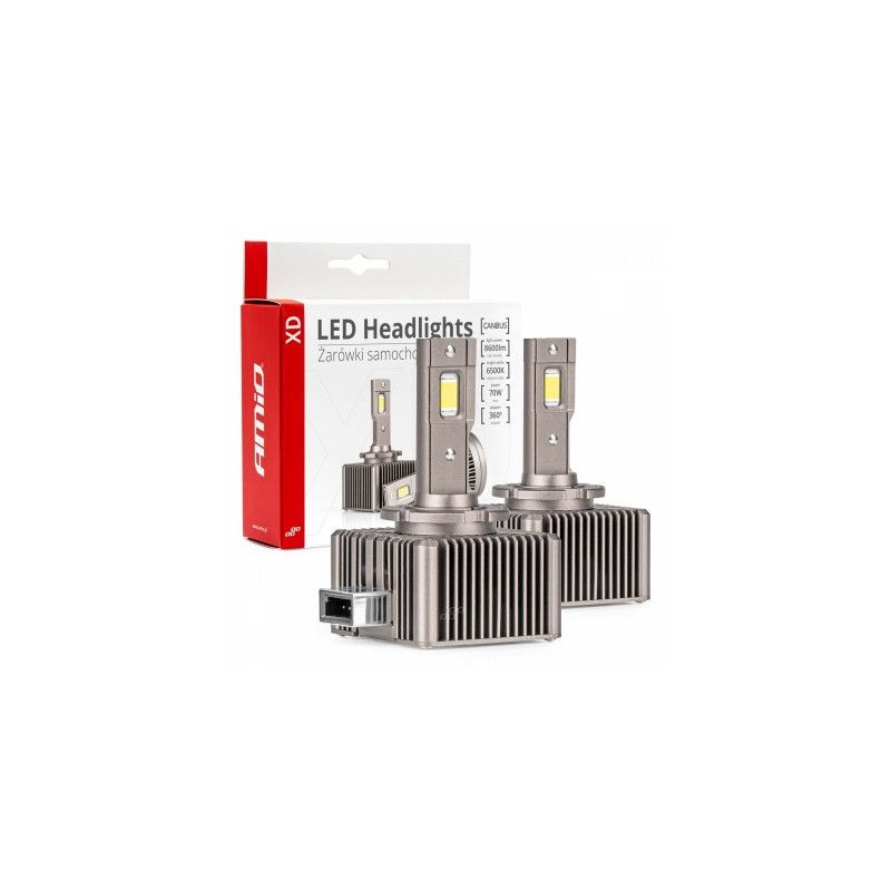 lemputės LED gijų serija xd d8s 6500k canbus amio-03315