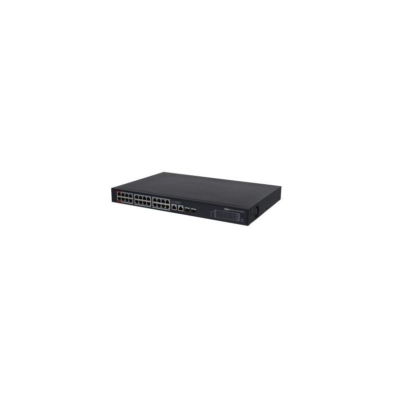PoE šakotuvas 24-Portų, PoE+, uplink 2-Port RJ45 + uplink 2-Port SFP, 360W