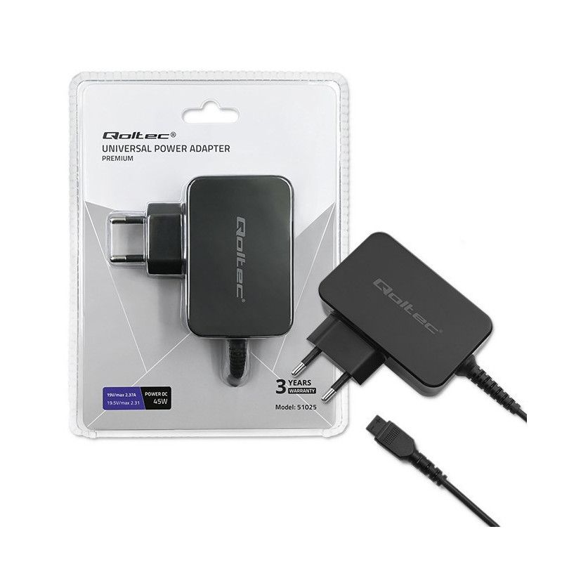 Qoltec 51025 maitinimo adapteris / keitiklis, juodas
