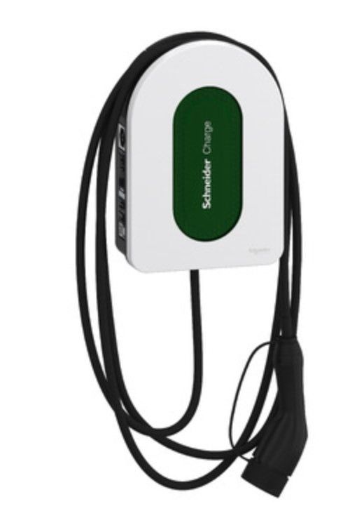 „Schneider Electric EVH5A11N2C5“ elektromobilių įkrovimo stotelė, žalia, balta, 1 siena