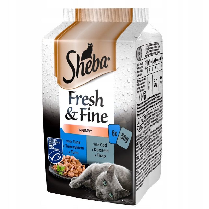 Sheba Fresh  Fine mini žuvies patiekalai padaže 6 x 50 g