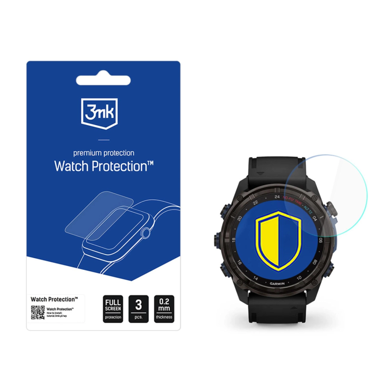 Išmaniojo laikrodžio ekrano apsauginis stiklas 3mk laikrodžio apsauga, lankstus stiklas, skirtas Garmin Descent Mk3i (51