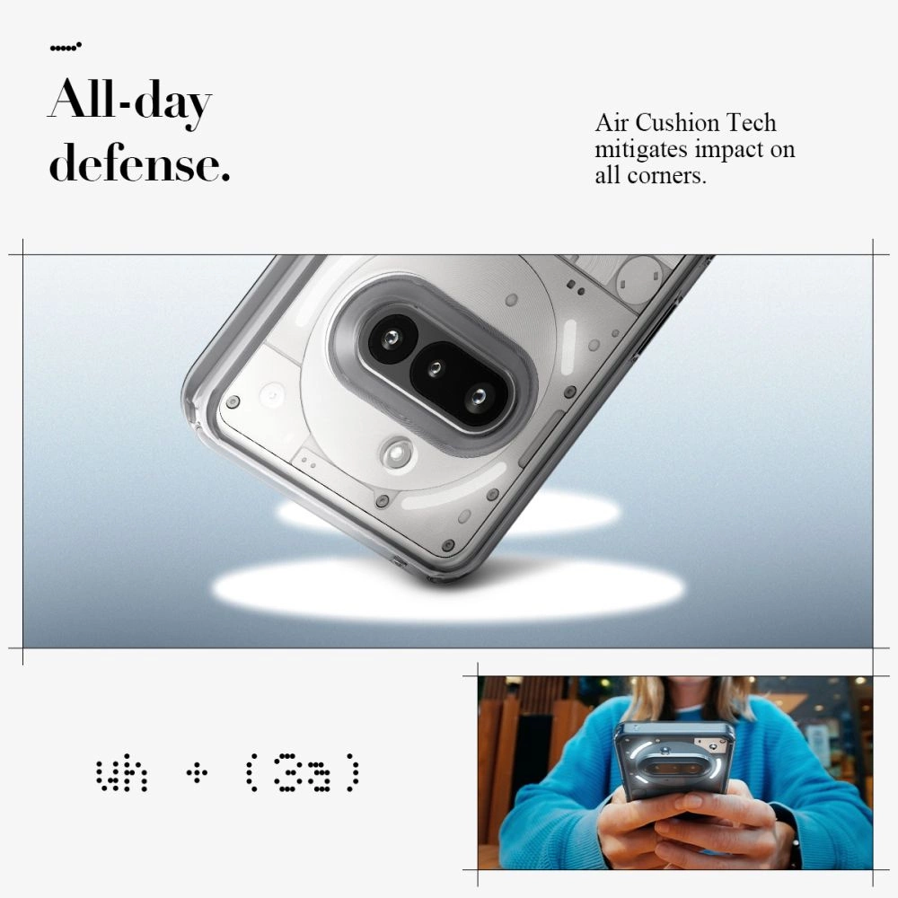 „Spigen Ultra Hybrid“ dėklas, skirtas „Nothing Phone 3A“ – skaidrus
