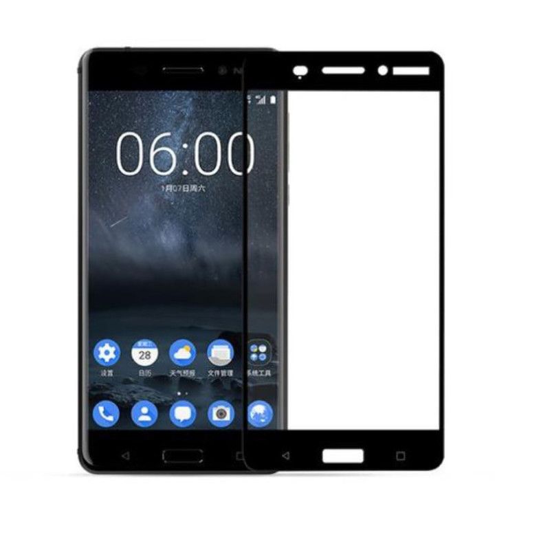 „Tellur“ grūdinto stiklo pilnas dėklas, skirtas „Nokia 6“, juodas