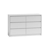 Topeshop K120 BIEL komoda 2X3 stalčiais
