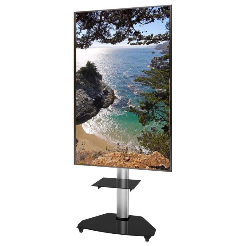 TV Stovas - Techly Nešiojamas TV Stovas su Lentyna 37-70" - Sidabrinis