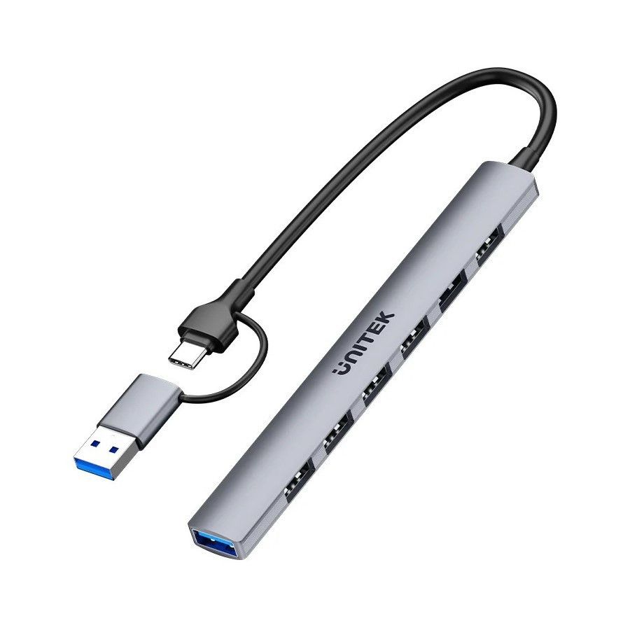 „Unitek H1209AGY01“ USB-A 5 Gbps 7in1 USB šakotuvas