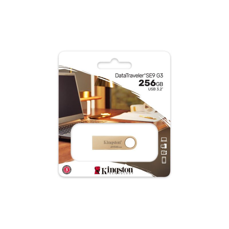 USB Atmintinė - Kingston Technology DataTraveler SE9 G3 256 GB USB-A Auksas