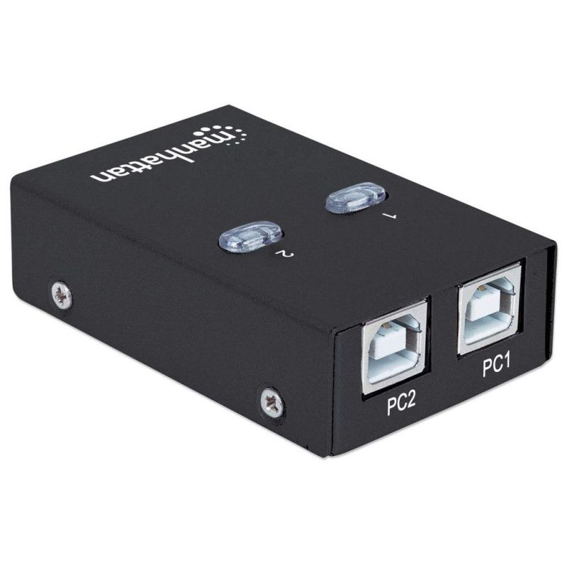 USB Jungiklis - Manhattan Automatinis Dalijimosi Jungiklis, 2x USB-B Prievadai, Juodas