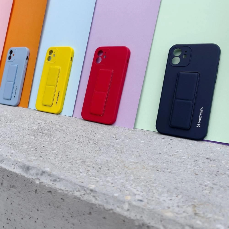 „Wozinsky Kickstand Case“ silikoninis dėklas su atramėle „Xiaomi Redmi 10X 4G“ / „Xiaomi Redmi Note 9“ pilkas