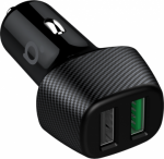 2-ports USB Car Charger, Qualcomm CH111 18 W, Black CH111 | 4770070882290