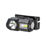 3W LED įkraunamas žibintuvėlis, juodas, IP43, tvirtinamas ant galvos