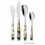 4 dalių nerūdijančio plieno vaikiškas stalo įrankių rinkinys WMF Minions