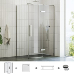 6-ių d. komplektas Ravak COSD2 + COPS ir padėklas Perseus Pro, 100x100 cm