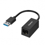 Adapteris Hama Network Adapter, USB-A -> LAN, black