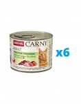 ANIMONDA Carny Adult Vištiena, kalakutiena ir triušiena  6 x 200 g