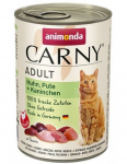 ANIMONDA Cat Carny Adult skonis: vištiena, kalakutiena, triušiena 400g x12