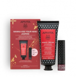 APIVITA rinkinys Kiss Your Hand (Rankų kremas su jazminais, lūpų pieštukas su juodaisiais serbentais)