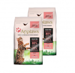 Applaws Adult Chicken with Extra Salmon sausas kačių maistas 2x7,5  kg