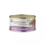 Applaws Cat konservai su skumbre ir sardinėmis sultinyje katėms : Pakuotė konservas - 70 g
