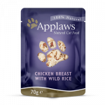 Applaws Cat Pouch in Broth konservai su vištiena ir laukiniais ryžiais katėms : Pakuotė konservas - 70 g