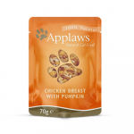 Applaws Cat Pouch in Broth konservai su vištiena ir moliūgais katėms : Pakuotė konservas - 70 g