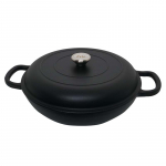 Apvalus emaliuotas ketaus puodas Zyle ZY030CBKI Ø30 cm, 3,5 l, juodas