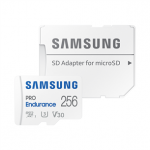 Atminties kortelė Samsung PRO Endurance, microSDXC + SD adapter, 256 GB