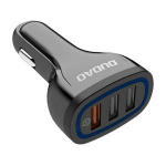 Automobilinis įkroviklis Dudao R7S 3x USB, QC 3.0, 18W (juodas)
