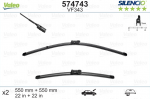 Automobilinis valytuvas VALEO SILENCIO VW BEETLE FLAT BLADE, 550 mm