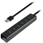 AXAGON HUE-SA7BP 7x USB3.0 ALU Charging Hub Incl. AC Adapter, Black|HUE-SA7BP