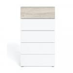 Balta aukšta ąžuolinė komoda 62x111 cm Sahara - Marckeric