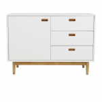 Balta komoda Tenzo Svea, ilgis 114 cm