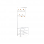 Balta metalinė kabykla su batų skyriais