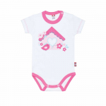 Baltas smėlinukas trumpomis rankovėmis "Mielas"