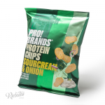 Baltyminiai traškučiai „PRO!BRANDS“ grietinės ir svogūnų skonio, 50 g