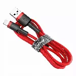 "Baseus Cafule Cable" patvarus nailono kabelis USB / "Lightning" QC3.0 2.4A 0.5M raudonas (raudonas)