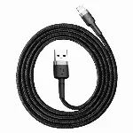 "Baseus Cafule Cable" tvirtas nailono kabelis USB / "Lightning" QC3.0 1.5A 2M juodas (juodas)