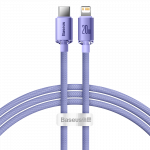 Baseus Crystal Shine USB-C – Lightning laidas 20W PD 1.2m – Violetinis
