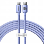 Baseus Crystal Shine USB-C – USB-C laidas 100W 1.2 m – Violetinis