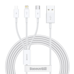 Baseus Superior Series 3in1 laidas USB - microUSB / USB-C / Lightning 3.5A 1.5m - Baltas