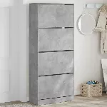 Batų spintelė su 4 stalčiais, betono, 80x34x187,5cm
