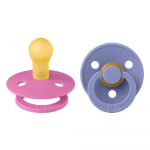 BIBS Colour čiulptukai Bubblegum / Peri 6-18 mėn, 2 vnt