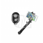 Bluetooth asmenukių lazda su trikoju ir nuotolinio valdymo pulteliu, selfie stick, juoda